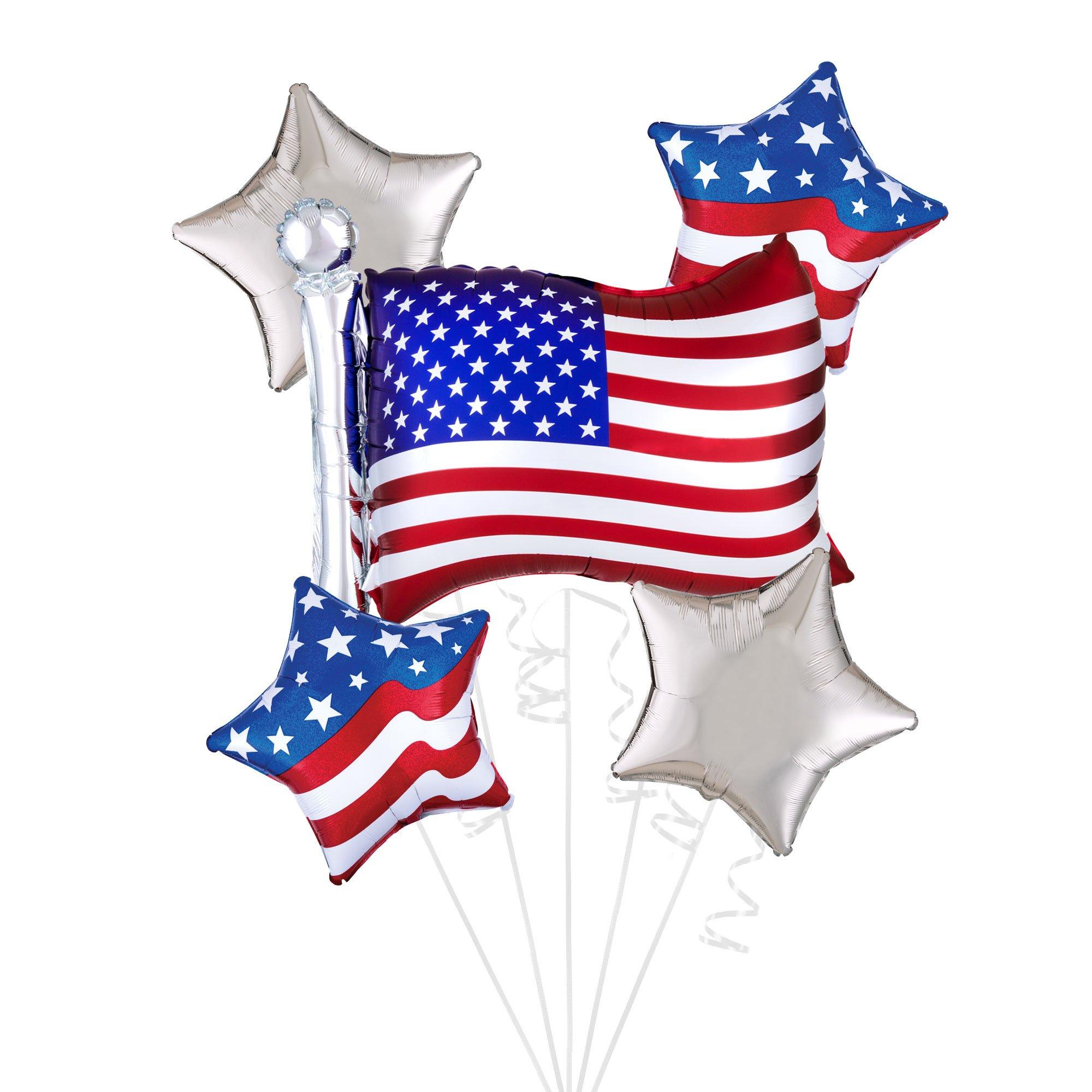 American Flag Foil Balloon Bouquet